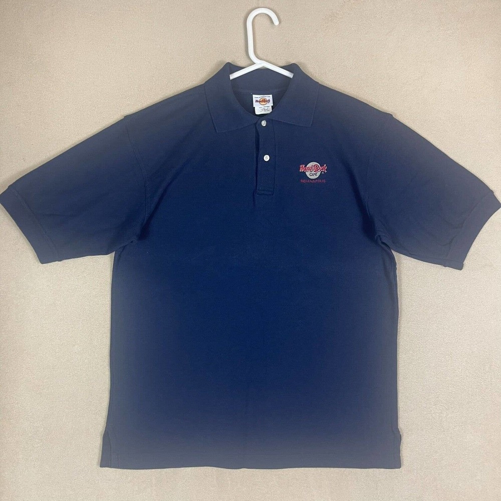 Hard Rock Cafe Polo Shirt Adult Medium Indianapolis Casual Short Sleeve Mens